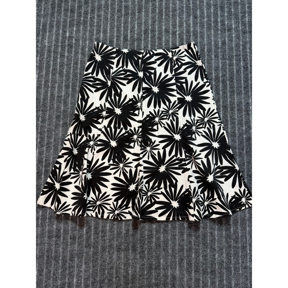 i.e. Petite A-Line Skirt Sz 2P Floral Daisy Cotton Retro‎ Office Wear Classic